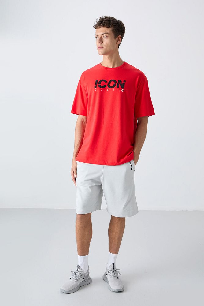 Tommy Life Pamuklu Kalın Yumuşak Dokulu Oversize Fit Baskılı Erkek T-Shirt