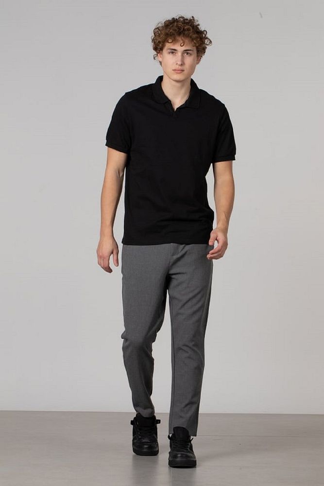 Erkek Açık Pat Likralı Polo V Yaka Pike T-Shirt