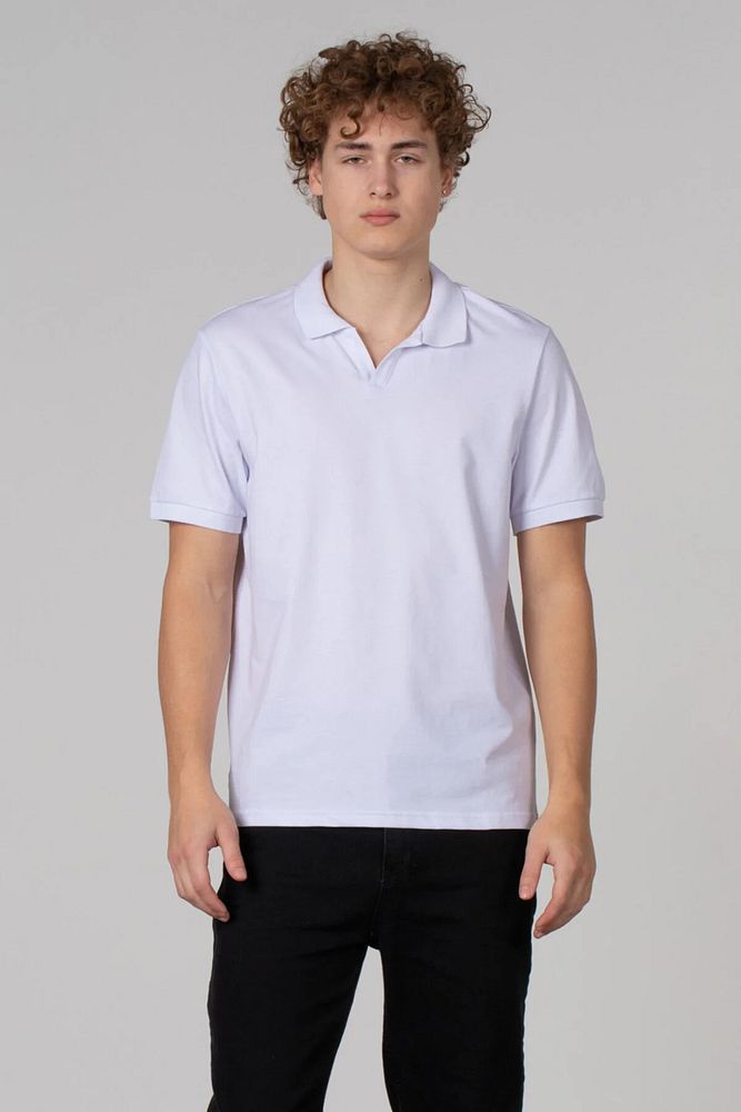 Erkek Açık Pat Likralı Polo V Yaka Pike T-Shirt