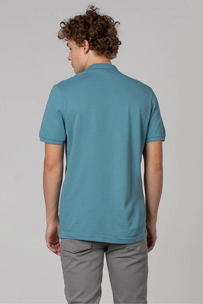 Erkek Açık Pat Likralı Polo V Yaka Pike T-Shirt