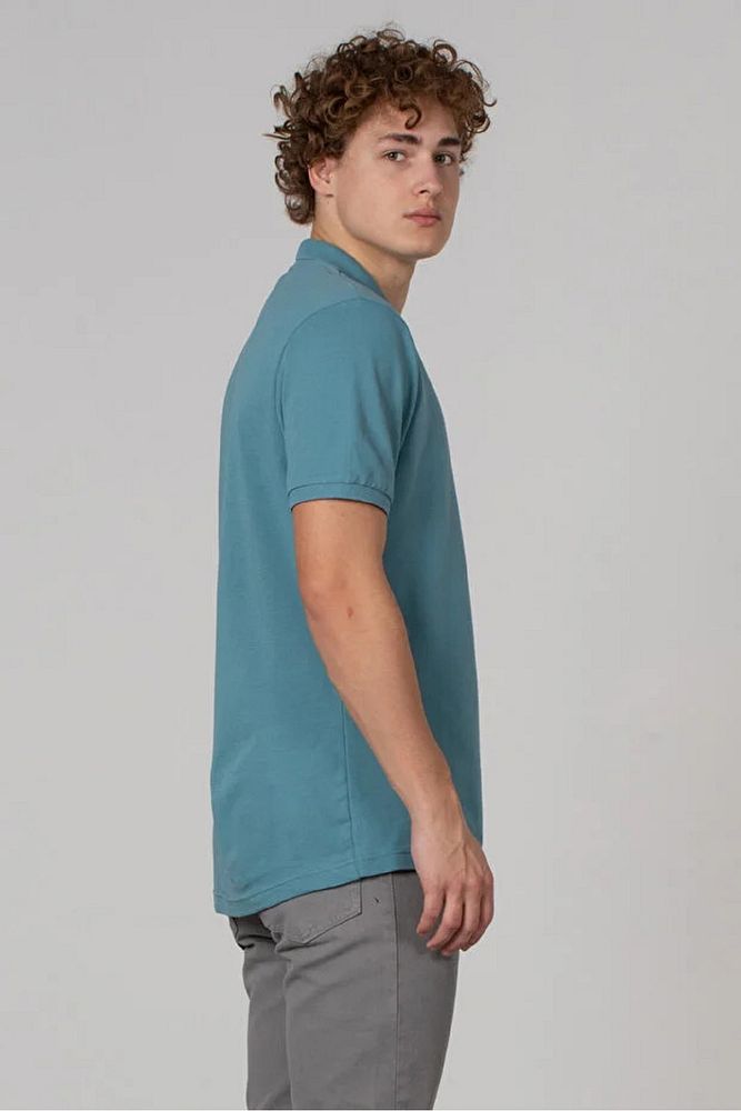 Erkek Açık Pat Likralı Polo V Yaka Pike T-Shirt