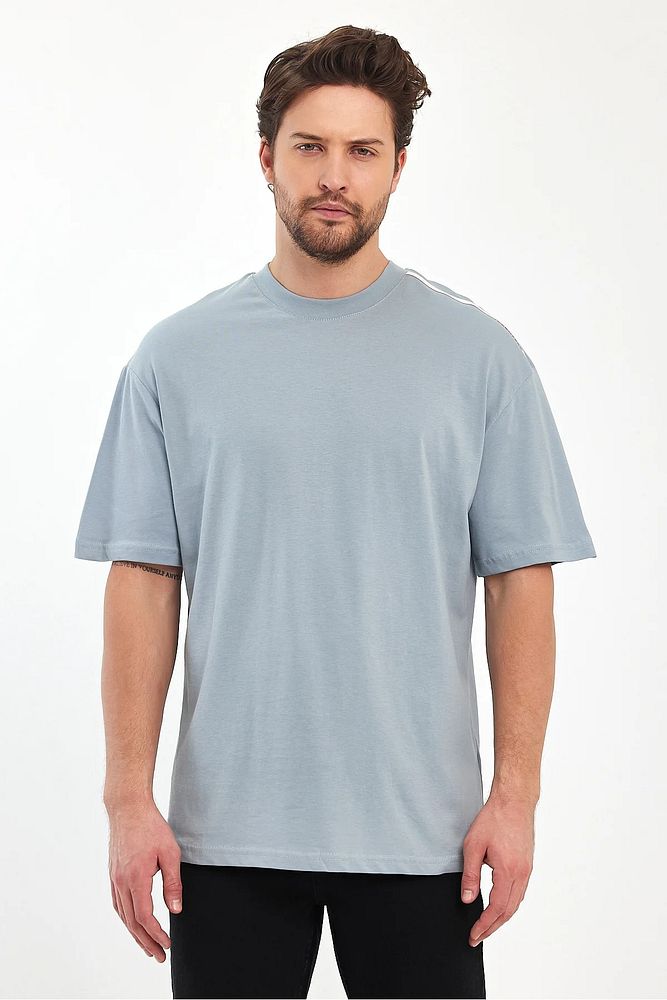 Rodi Jeans Erkek Omuzu Rodi Jeans Yazılı Bisiklet Yaka Relaxed Fit Pamuk T-Shirt