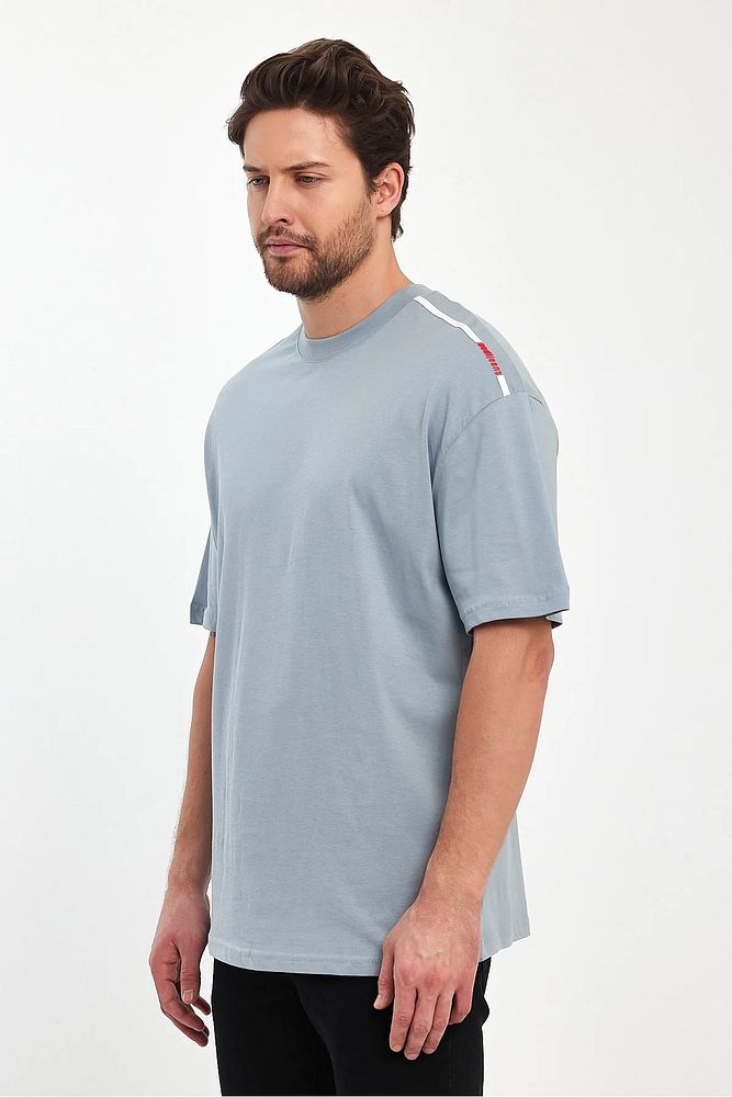 Rodi Jeans Erkek Omuzu Rodi Jeans Yazılı Bisiklet Yaka Relaxed Fit Pamuk T-Shirt