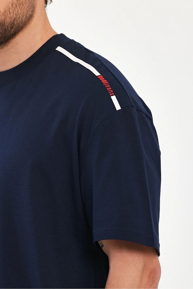 Rodi Jeans Erkek Omuzu Rodi Jeans Yazılı Bisiklet Yaka Relaxed Fit Pamuk T-Shirt