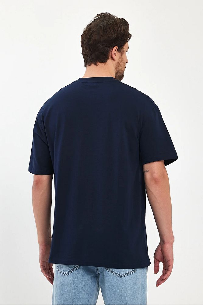 Rodi Jeans Erkek Omuzu Rodi Jeans Yazılı Bisiklet Yaka Relaxed Fit Pamuk T-Shirt