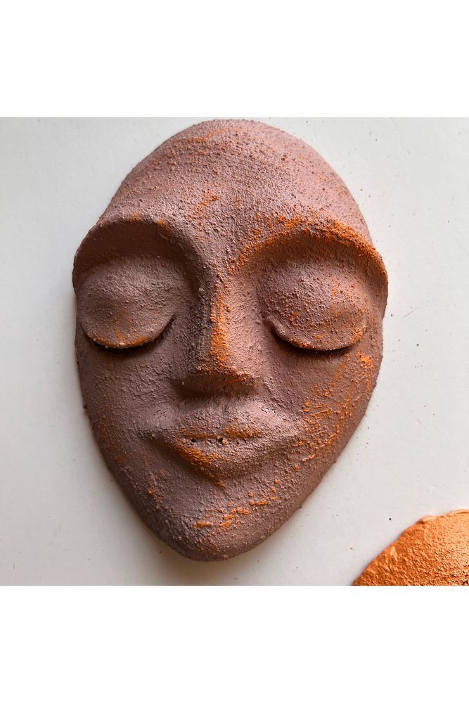El Yapımı Yüz Heykeli Taş Duvar Dekoru 3'li Set, Modern Tasarım, Eskitme Taş Görünümlü Duvar Mask