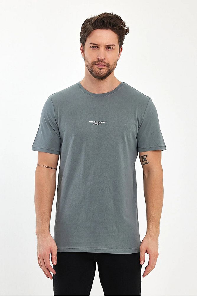 Rodi Jeans Erkek Bisiklet Yaka Rahat Kalıp Rodi Jeans Baskılı Pamuklu T-Shirt
