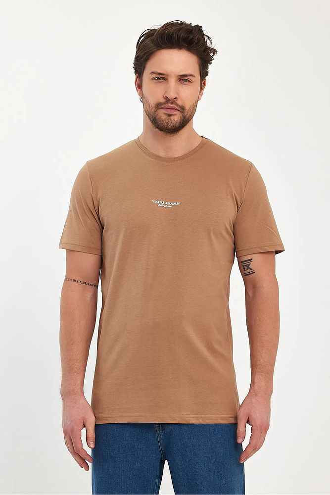 Rodi Jeans Erkek Bisiklet Yaka Rahat Kalıp Rodi Jeans Baskılı Pamuklu T-Shirt