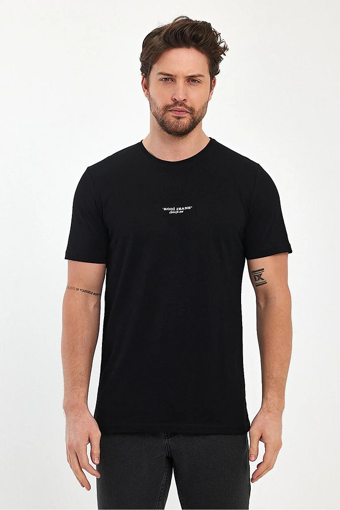 Rodi Jeans Erkek Bisiklet Yaka Rahat Kalıp Rodi Jeans Baskılı Pamuklu T-Shirt