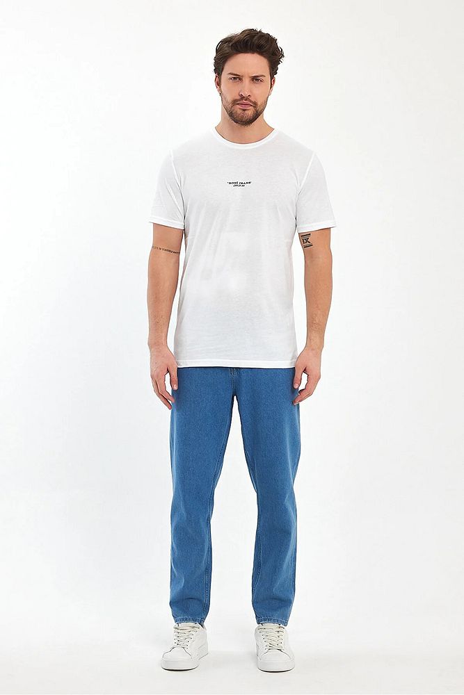 Rodi Jeans Erkek Bisiklet Yaka Rahat Kalıp Rodi Jeans Baskılı Pamuklu T-Shirt