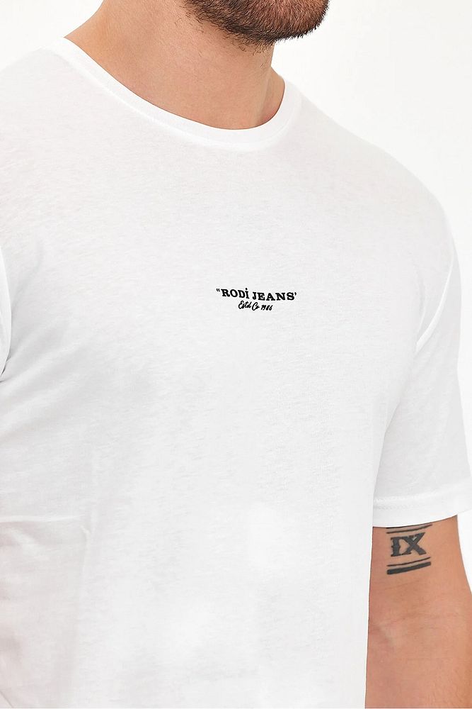 Rodi Jeans Erkek Bisiklet Yaka Rahat Kalıp Rodi Jeans Baskılı Pamuklu T-Shirt