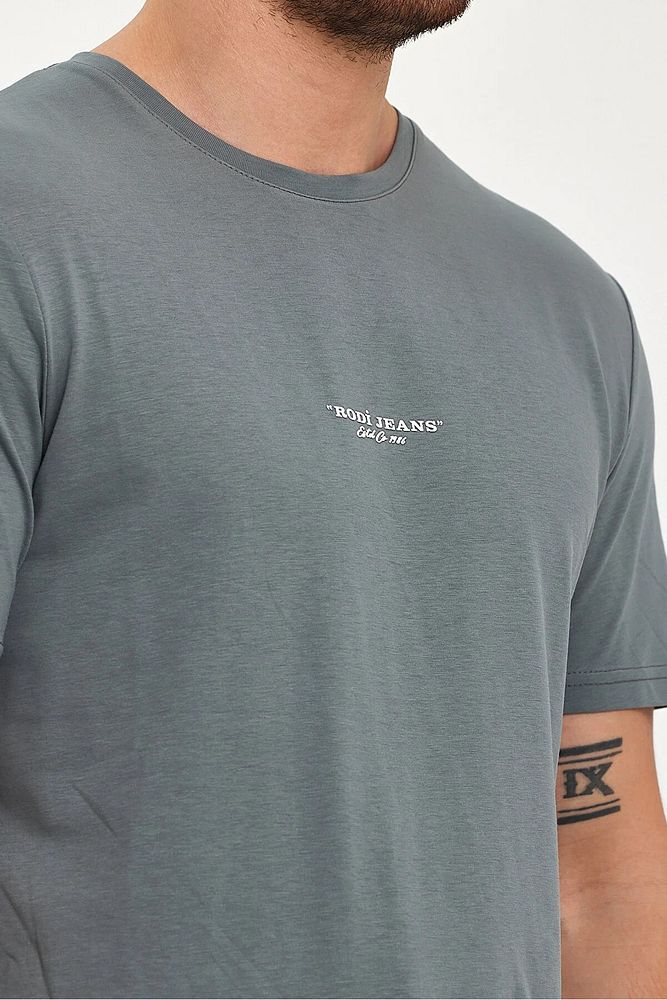 Rodi Jeans Erkek Bisiklet Yaka Rahat Kalıp Rodi Jeans Baskılı Pamuklu T-Shirt