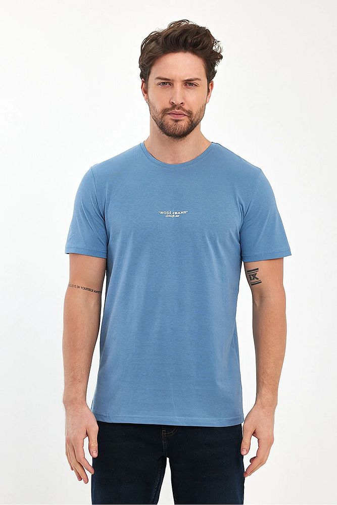 Rodi Jeans Erkek Bisiklet Yaka Rahat Kalıp Rodi Jeans Baskılı Pamuklu T-Shirt