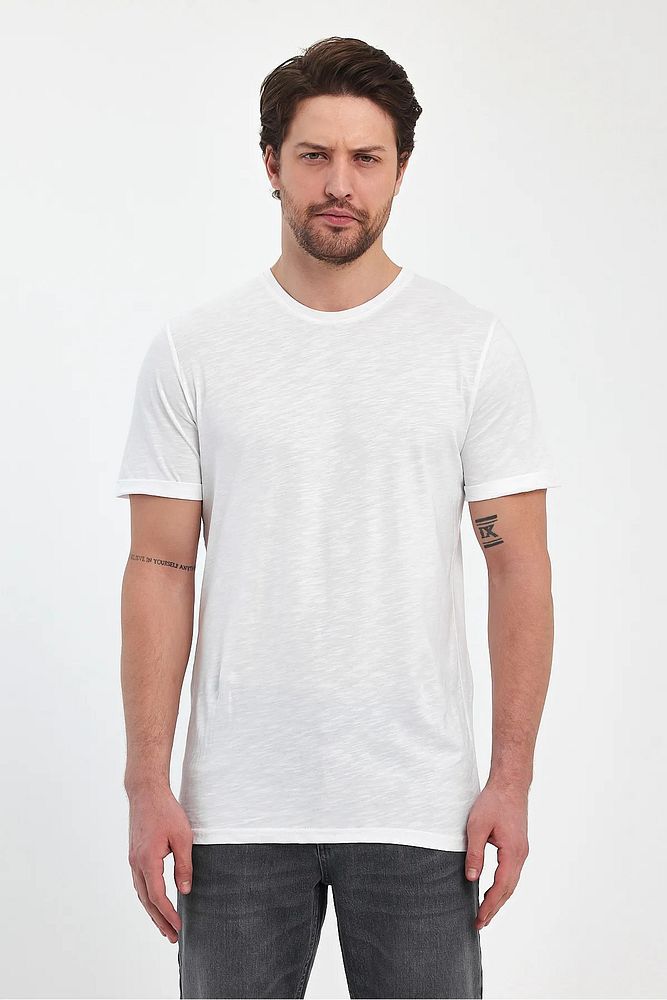 Rodi Jeans Erkek Bisiklet Yaka Rahat Kalıp Baskısız Pamuk T-Shirt