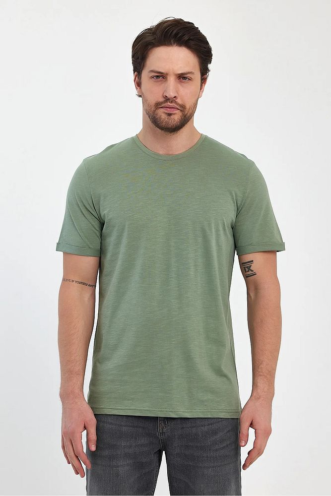 Rodi Jeans Erkek Bisiklet Yaka Rahat Kalıp Baskısız Pamuk T-Shirt