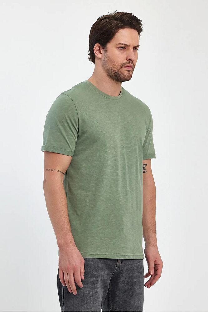Rodi Jeans Erkek Bisiklet Yaka Rahat Kalıp Baskısız Pamuk T-Shirt