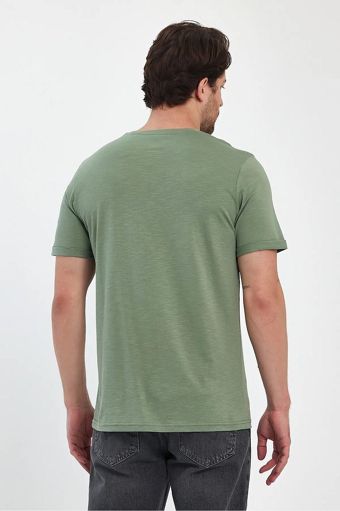 Rodi Jeans Erkek Bisiklet Yaka Rahat Kalıp Baskısız Pamuk T-Shirt