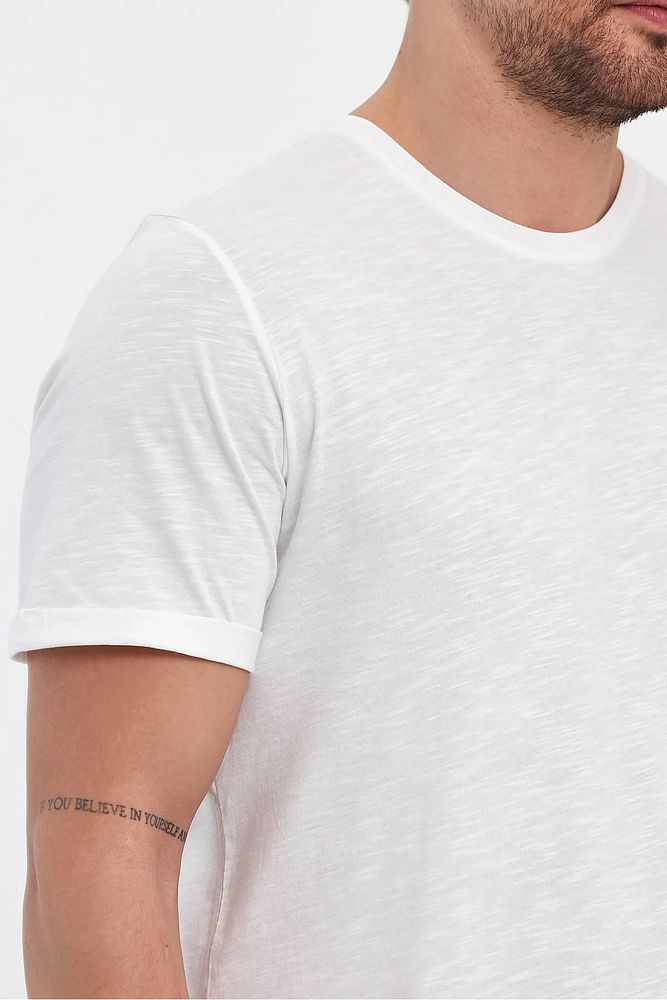 Rodi Jeans Erkek Bisiklet Yaka Rahat Kalıp Baskısız Pamuk T-Shirt