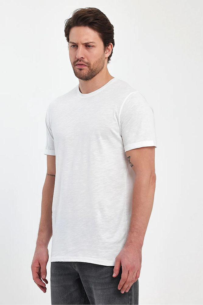 Rodi Jeans Erkek Bisiklet Yaka Rahat Kalıp Baskısız Pamuk T-Shirt