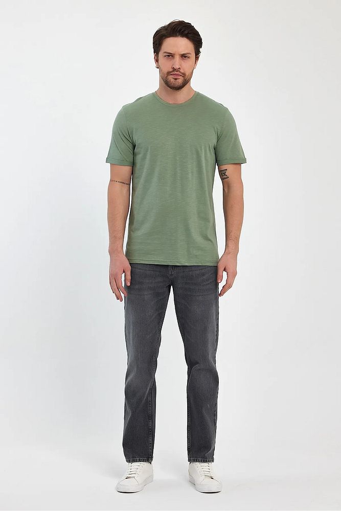 Rodi Jeans Erkek Bisiklet Yaka Rahat Kalıp Baskısız Pamuk T-Shirt