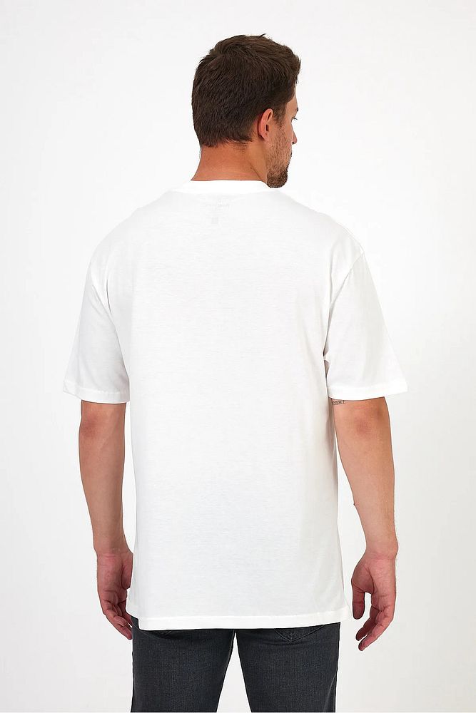 Erkek Bisiklet Yaka Önü Rodi Jeans Kartal Baskılı Oversize T-Shirt