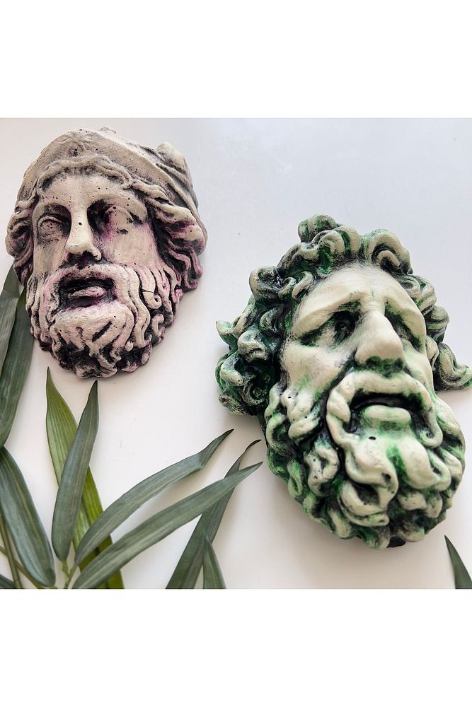 Laocoön'un Efsanesi ve  Atina Kahramanı Eskitme Duvar Heykeli 2'li set, Ev Ofis Duvar Dekoru, Hediye