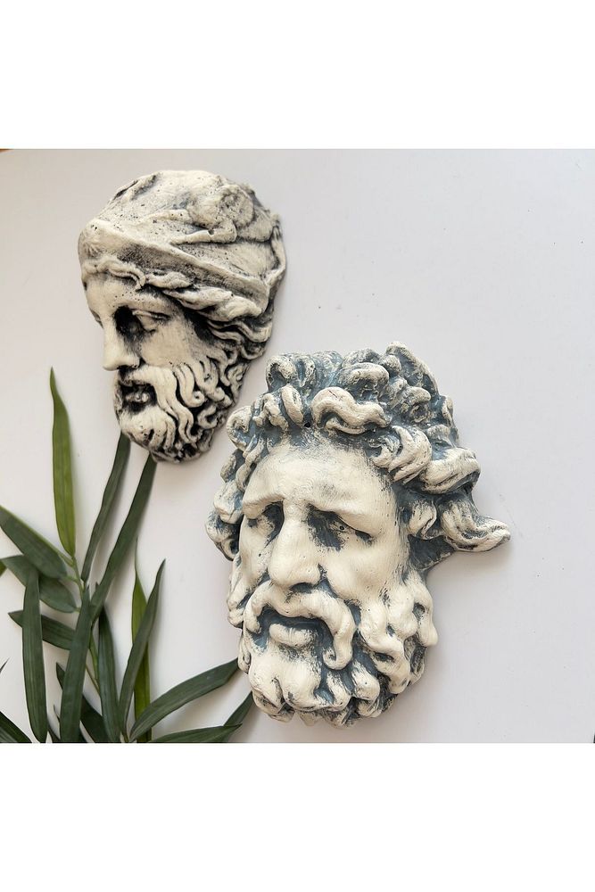 Laocoön'un Efsanesi ve  Atina Kahramanı Eskitme Duvar Heykeli 2'li set, Ev Ofis Duvar Dekoru, Hediye