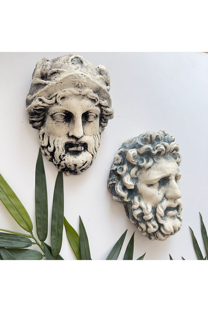 Laocoön'un Efsanesi ve  Atina Kahramanı Eskitme Duvar Heykeli 2'li set, Ev Ofis Duvar Dekoru, Hediye