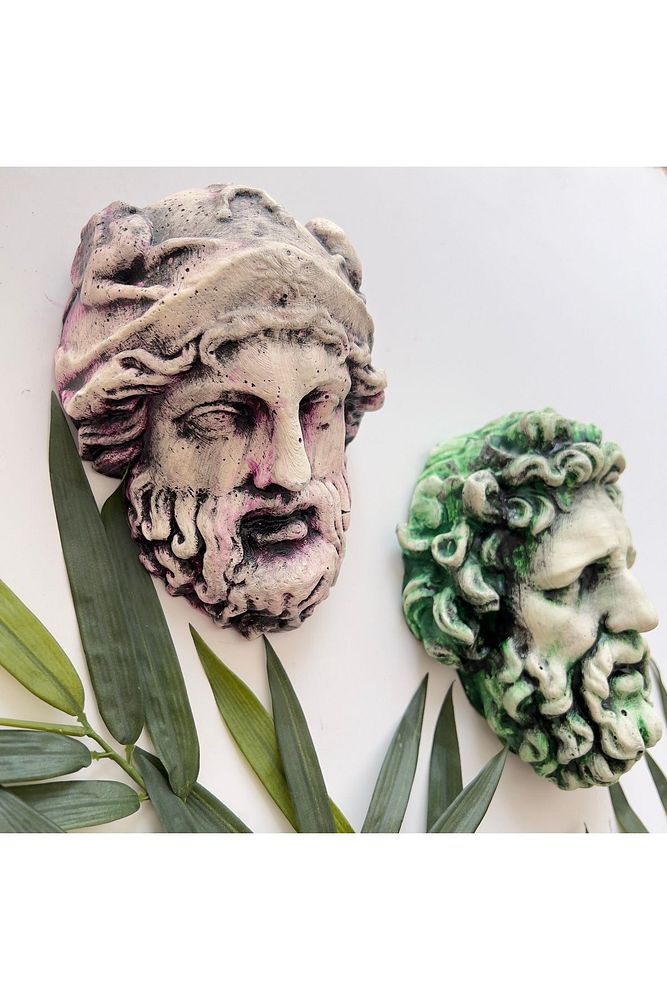 Laocoön'un Efsanesi ve  Atina Kahramanı Eskitme Duvar Heykeli 2'li set, Ev Ofis Duvar Dekoru, Hediye