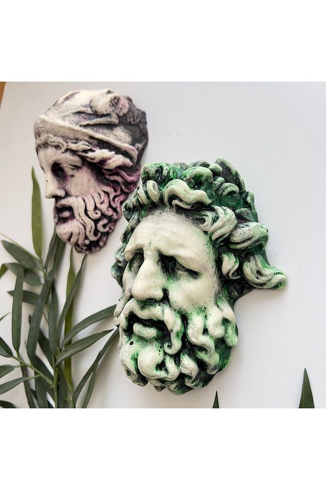 Laocoön'un Efsanesi ve  Atina Kahramanı Eskitme Duvar Heykeli 2'li set, Ev Ofis Duvar Dekoru, Hediye