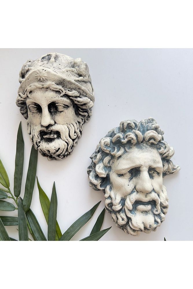 Laocoön'un Efsanesi ve  Atina Kahramanı Eskitme Duvar Heykeli 2'li set, Ev Ofis Duvar Dekoru, Hediye