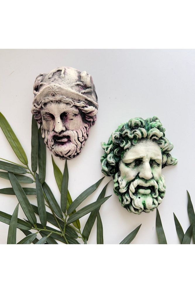 Laocoön'un Efsanesi ve  Atina Kahramanı Eskitme Duvar Heykeli 2'li set, Ev Ofis Duvar Dekoru, Hediye