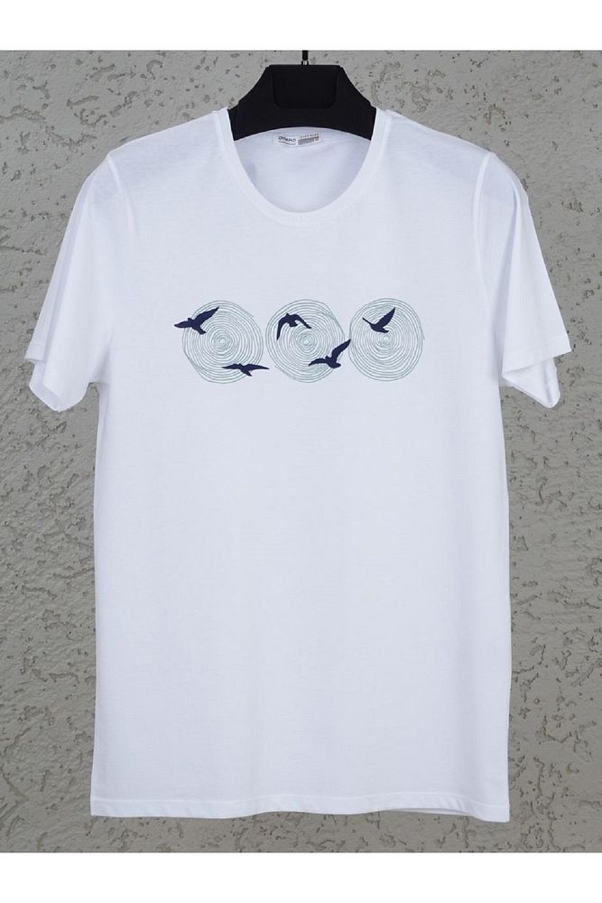 Dynamo Erkek Bisiklet Yaka Önü Baskılı Pamuk Süprem Likralı T-Shirt