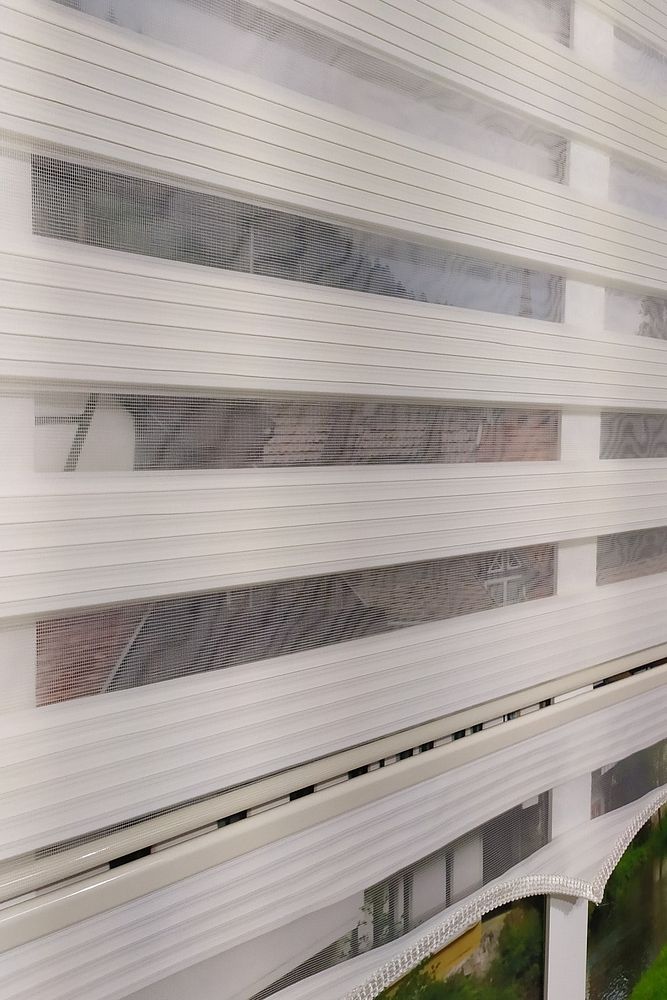 Krem Renk Dar Pliseli Zebra Stor Perde EZP2
