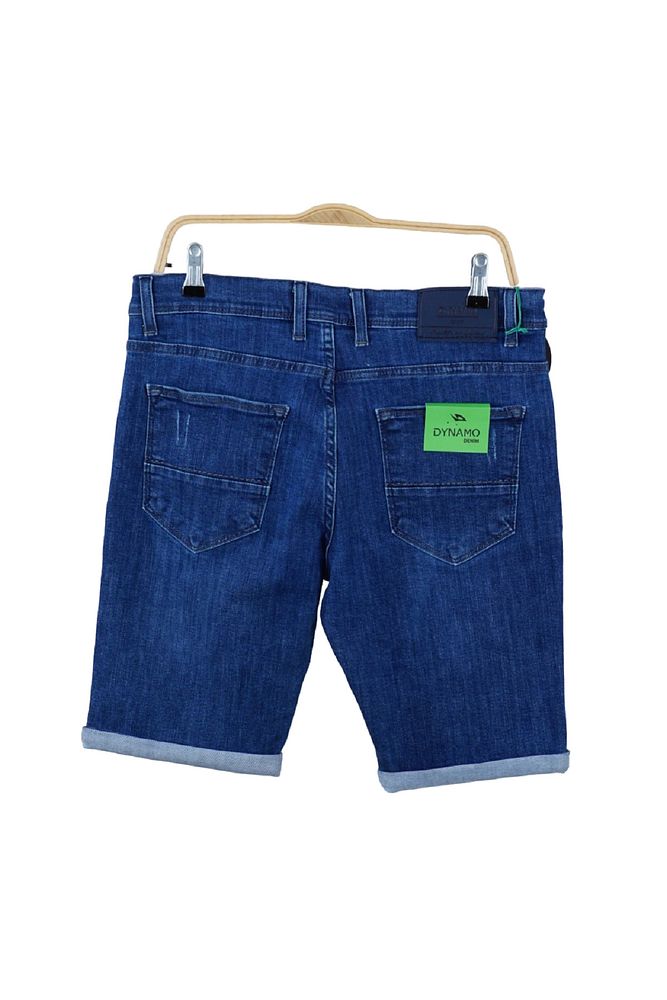 Erkek Beli İpli ve Kemerli Lazer Tırnaklı Esnek Likralı Slim Fit Kot Şort