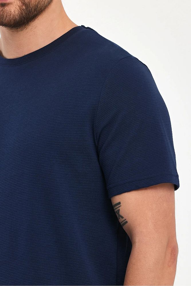 Rodi Jeans Erkek Bisiklet Yaka Rahat Kalıp Ottoman Dokuma Pamuklu T-shirt