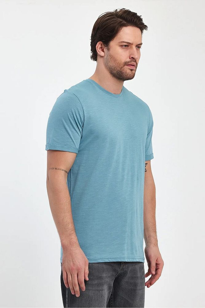 Rodi Jeans Erkek Bisiklet Yaka Rahat Kalıp Baskısız Pamuk T-Shirt