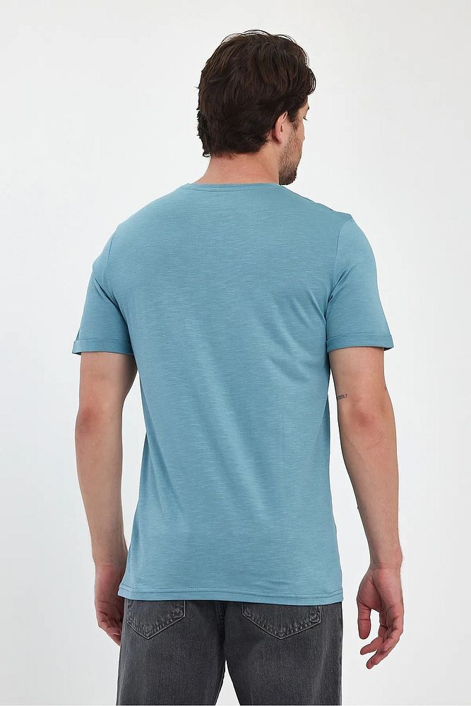 Rodi Jeans Erkek Bisiklet Yaka Rahat Kalıp Baskısız Pamuk T-Shirt