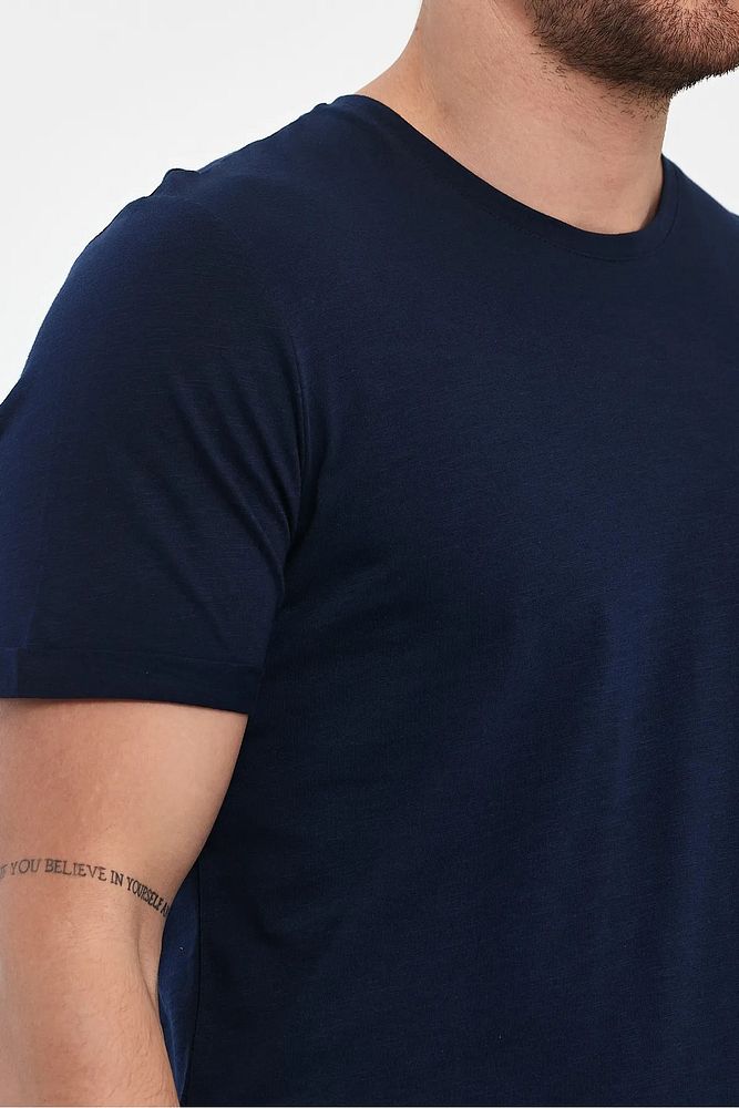Rodi Jeans Erkek Bisiklet Yaka Rahat Kalıp Baskısız Pamuk T-Shirt