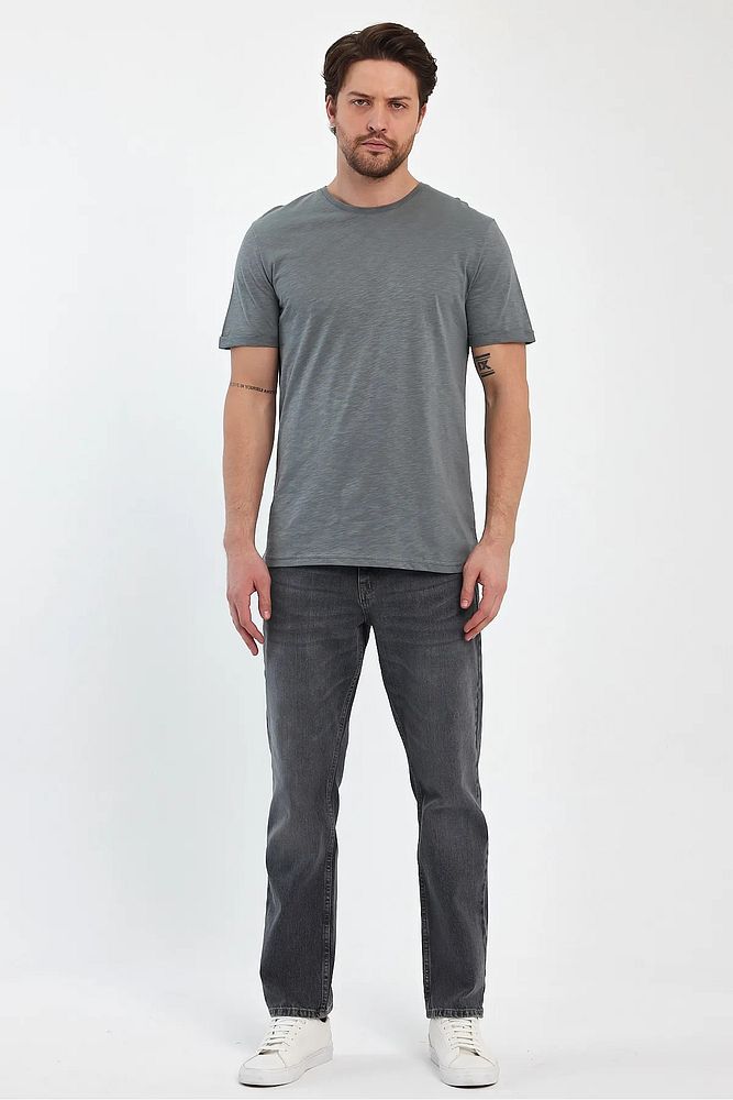Rodi Jeans Erkek Bisiklet Yaka Rahat Kalıp Baskısız Pamuk T-Shirt