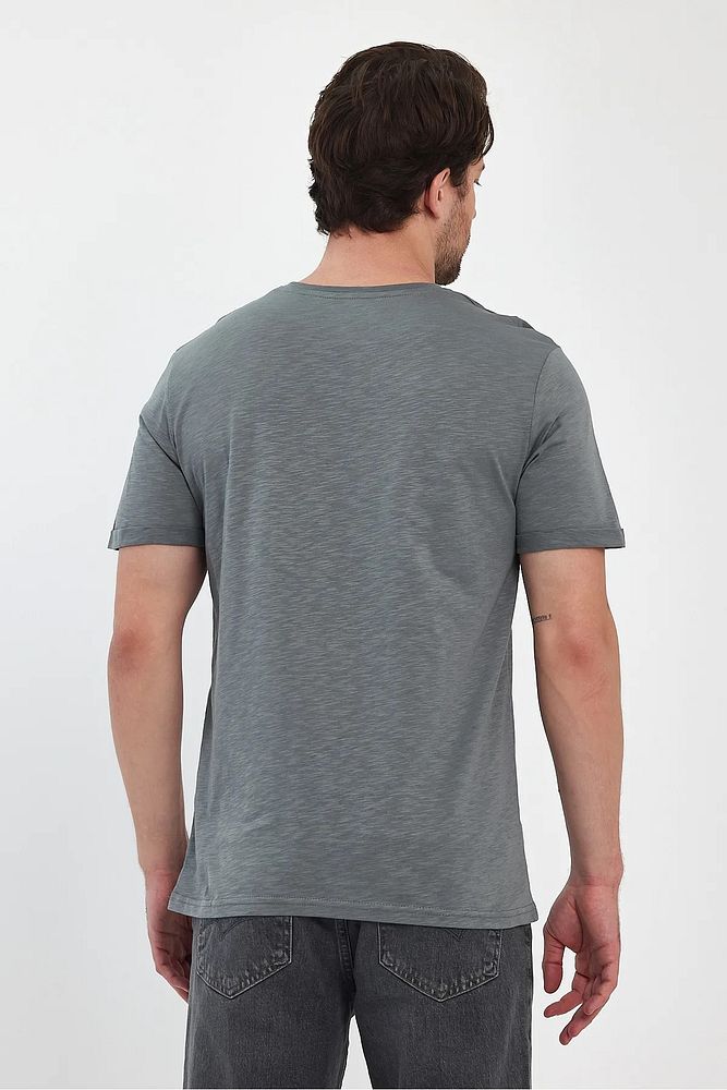 Rodi Jeans Erkek Bisiklet Yaka Rahat Kalıp Baskısız Pamuk T-Shirt