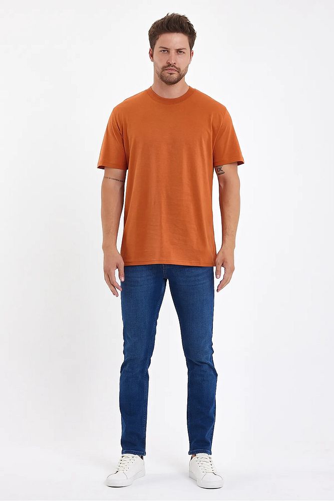 Rodi Jeans Bisiklet Yaka Rahat Kalıp Baskısız %100 Pamuk Cotton Erkek T-shirt
