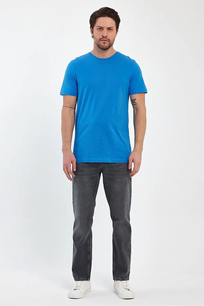 Rodi Jeans Erkek Bisiklet Yaka Rahat Kalıp Pamuklu Süprem Baskısız T-Shirt