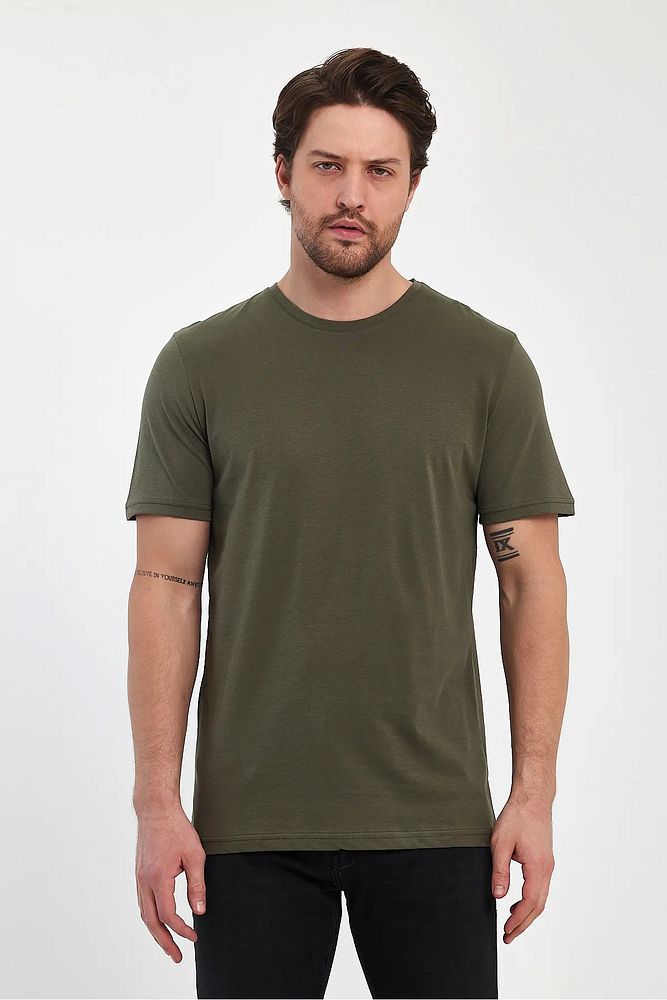 Rodi Jeans Erkek Bisiklet Yaka Rahat Kalıp Pamuklu Süprem Baskısız T-Shirt
