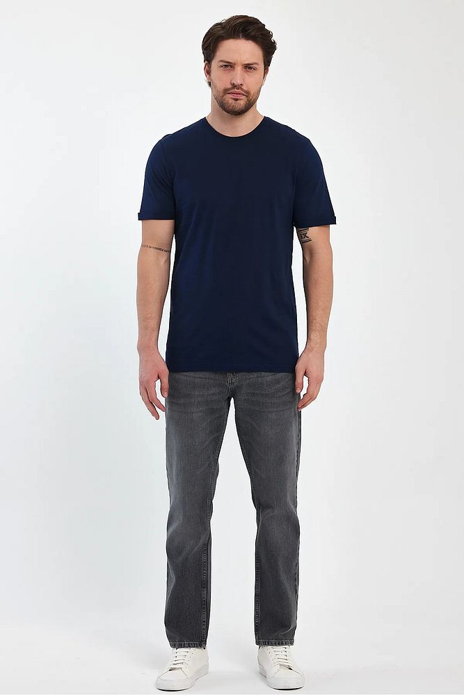 Rodi Jeans Erkek Bisiklet Yaka Rahat Kalıp Baskısız Pamuk T-Shirt
