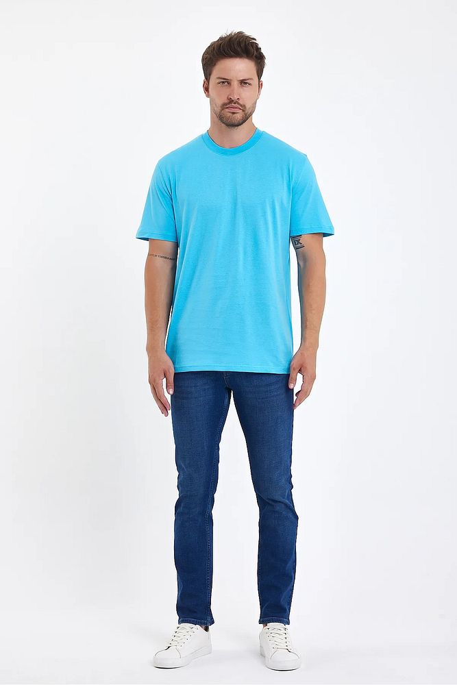 Rodi Jeans Bisiklet Yaka Rahat Kalıp Baskısız %100 Pamuk Cotton Erkek T-shirt