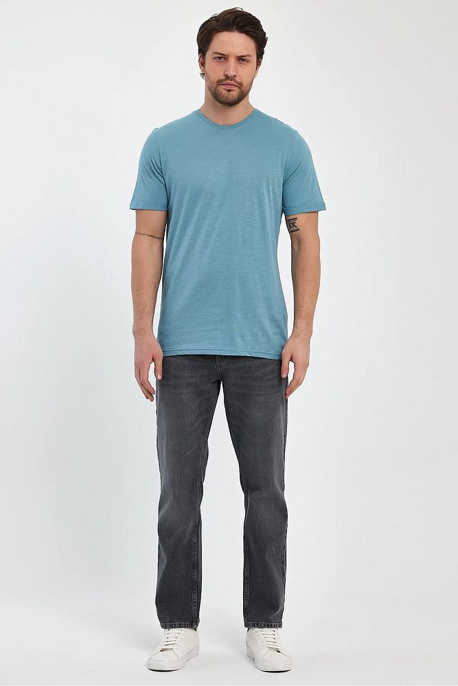 Rodi Jeans Erkek Bisiklet Yaka Rahat Kalıp Baskısız Pamuk T-Shirt