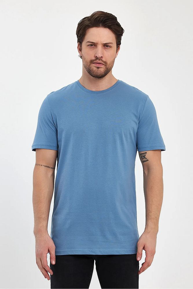 Rodi Jeans Erkek Bisiklet Yaka Rahat Kalıp Pamuklu Süprem Baskısız T-Shirt
