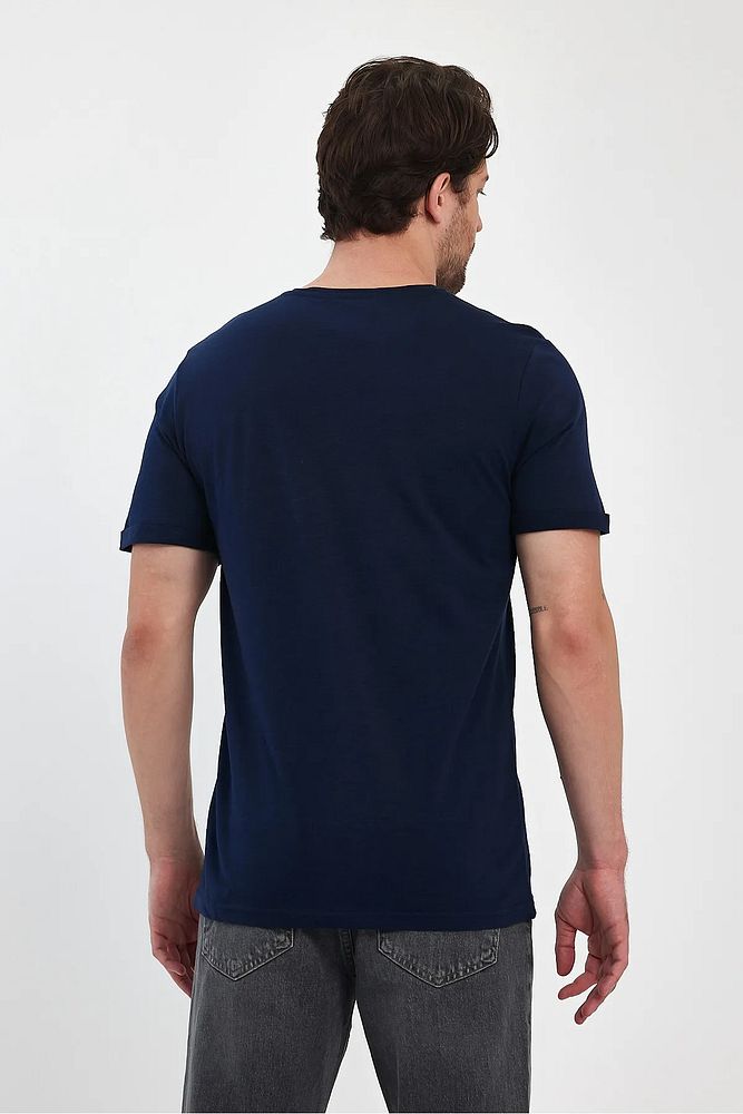 Rodi Jeans Erkek Bisiklet Yaka Rahat Kalıp Baskısız Pamuk T-Shirt