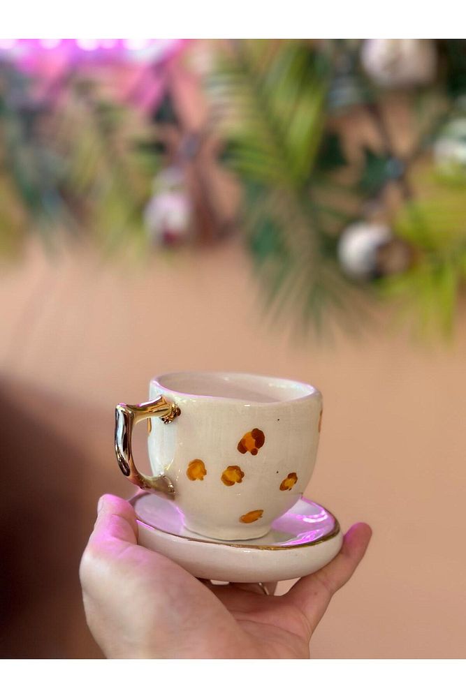 Leopar Model Bardak Mug Kahve Fincanı